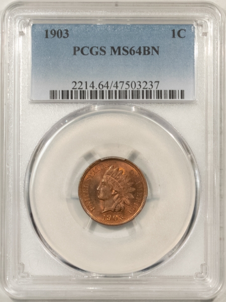 Indian 1903 INDIAN CENT – PCGS MS-64 BN, ORIGINAL & PLEASING