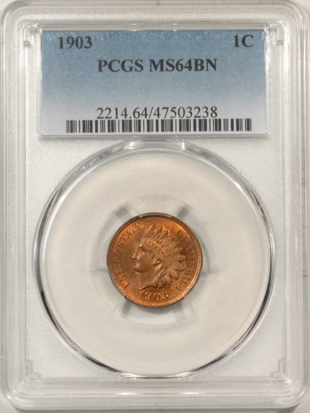 Indian 1903 INDIAN CENT – PCGS MS-64 BN, LOOKS RB!