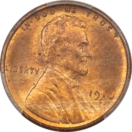 Lincoln Cents (Wheat) 1910-S LINCOLN CENT PCGS MS-64 RB