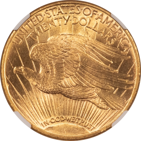 $20 1911-S $20 ST GAUDENS GOLD – NGC MS-64, FLASHY & LUSTROUS!