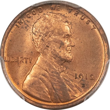 Lincoln Cents (Wheat) 1912-D LINCOLN CENT PCGS MS-64 RD, FULLY RED & TOUGH!