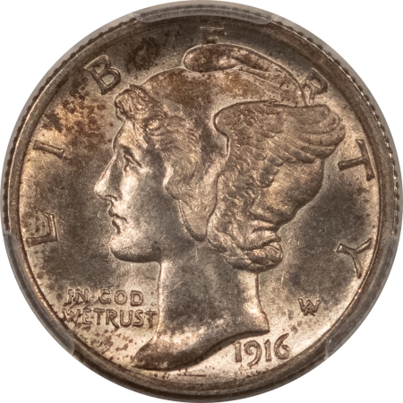 Mercury Dimes 1916 MERCURY DIME – PCGS MS-64 FB, PLEASING & ORIGINAL!