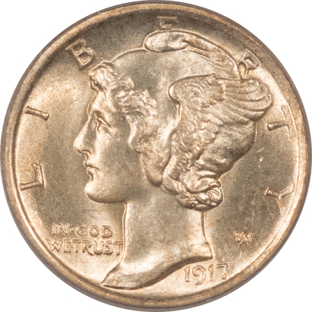 Mercury Dimes 1917-D MERCURY DIME – PCGS MS-65 FB, SCARCE GEM!