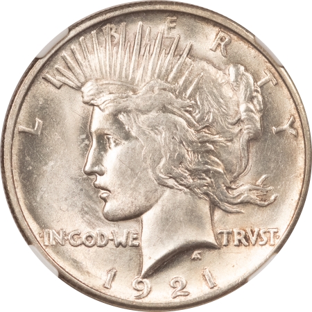 New Certified Coins 1921 PEACE DOLLAR, HIGH RELIEF – NGC MS-62, BLAST WHITE & LUSTROUS!