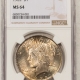 New Certified Coins 1922 PEACE DOLLAR – NGC MS-64, PREMIUM QUALITY WITH PRETTY TONING!