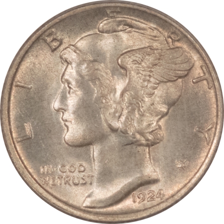 CAC Approved Coins 1924-D MERCURY DIME – PCGS MS-64 FB, OLD GREEN HOLDER, FRESH, PQ & CAC APPROVED!