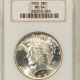 New Certified Coins 1922 PEACE DOLLAR – NGC MS-64, PREMIUM QUALITY, LOOKS GEM! PRETTY!