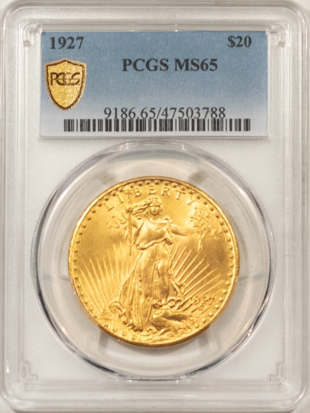 $20 1927 $20 ST GAUDENS GOLD – PCGS MS-65, GEM!