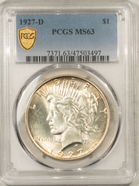 New Certified Coins 1927-D PEACE DOLLAR – PCGS MS-63, FRESH & FLASHY, CHOICE!