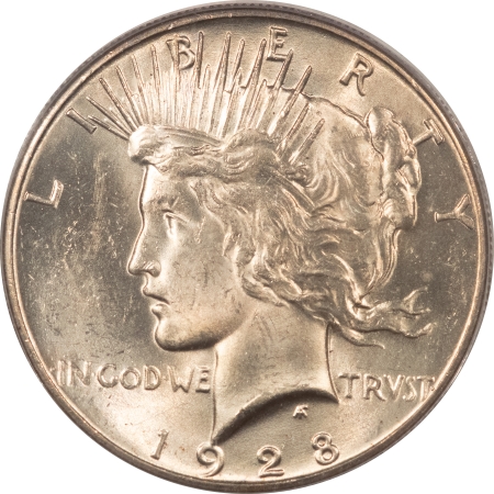 New Certified Coins 1928 PEACE DOLLAR – PCGS MS-62, ORIGINAL WHITE AND CHOICE!