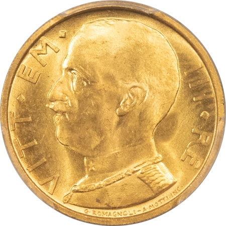 New Certified Coins 1931-R ITALY 50 LIRE GOLD, KM-71, YEAR IX – PCGS MS-65, FRESH GEM!