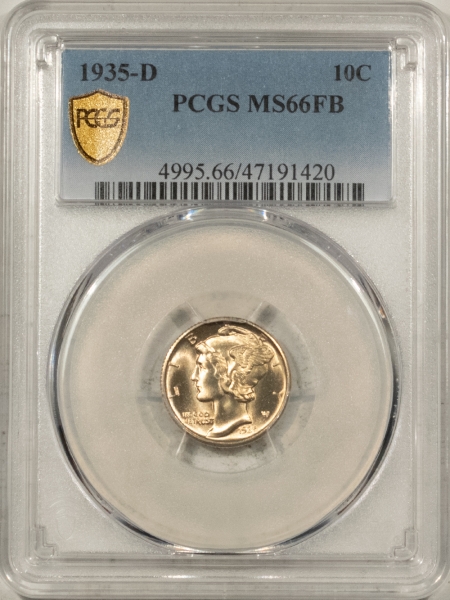 Mercury Dimes 1935-D MERCURY DIME – PCGS MS-66 FB, FRESH, FLASHY AND PREMIUM QUALITY!