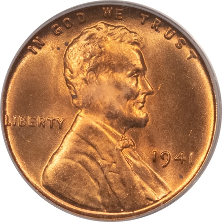 Lincoln Cents (Wheat) 1941 LINCOLN CENT – PCGS MS-66 RD, PREMIUM QUALITY!