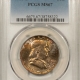 CAC Approved Coins 1958-D FRANKLIN HALF DOLLAR – PCGS MS-66 FBL, PRETTY TONING & PQ & CAC APPROVED!