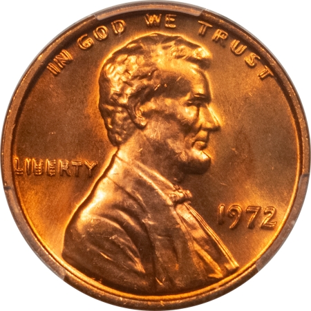 Lincoln Cents (Memorial) 1972/72 LINCOLN CENT, DOUBLED DIE OBVERSE – PCGS MS-66+ RD, BLAZING RED & PQ!