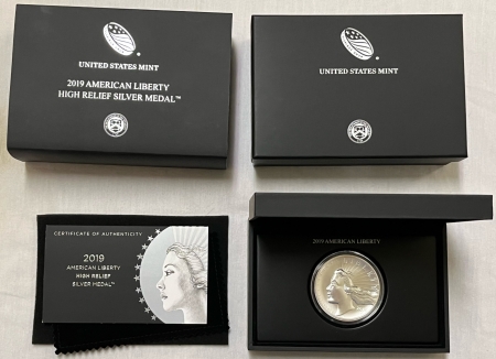 American Silver Eagles 2019-P AMERICAN LIBERTY SERIES 2.5 OZ HIGH RELIEF SILVER MEDAL GEM SPECIMEN, OGP