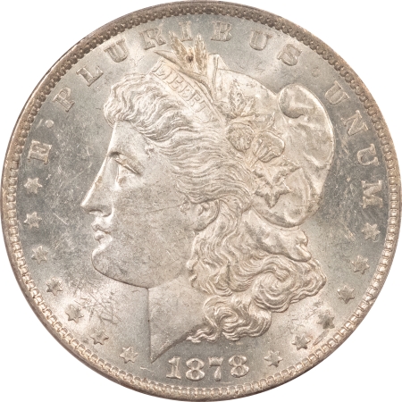 Morgan Dollars 1878 7TF MORGAN DOLLAR, REVERSE OF 1879 – PCGS AU-58, FRESH WHITE & LOOKS UNC