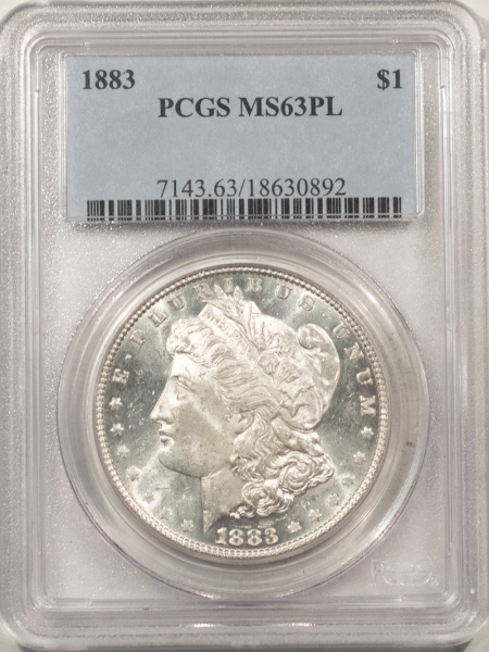 Morgan Dollars 1883 MORGAN DOLLAR – PCGS MS-63 PL, PROOFLIKE!