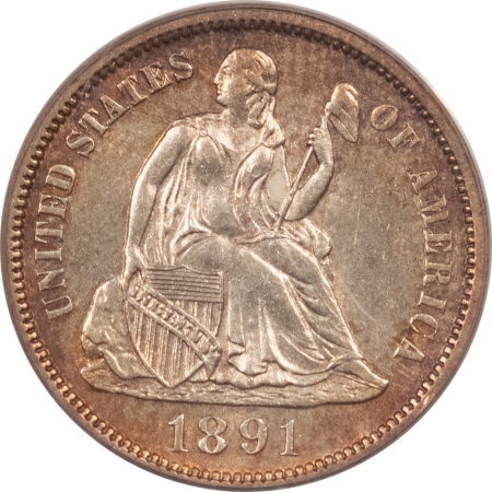 Liberty Seated Dimes 1891 SEATED LIBERTY DIME – PCGS MS-63, PRETTY & FRESH!