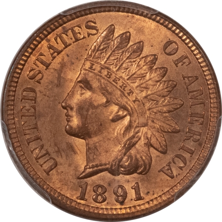 Indian 1891 INDIAN CENT – PCGS MS-64 RB, LOOKS FULL RED!