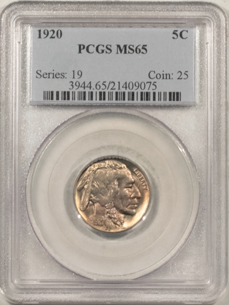 Buffalo Nickels 1920 BUFFALO NICKEL – PCGS MS-65, GEM!