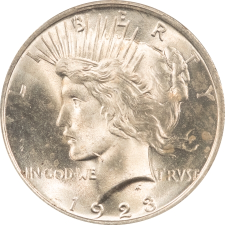 Dollars 1923 PEACE DOLLAR, VAM-1A WHISKER JAW, TOP 50 – PCGS MS65, POPULAR VARIETY! GEM!