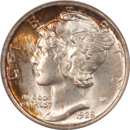 Dimes 1928 MERCURY DIME – PCGS MS-67 FB, PRETTY & SUPERB GEM! TOUGH!