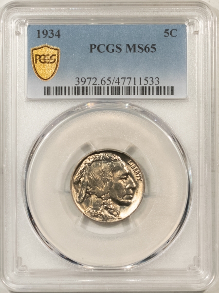 Buffalo Nickels 1934 BUFFALO NICKEL – PCGS MS-65, FLASHY PREMIUM QUALITY!