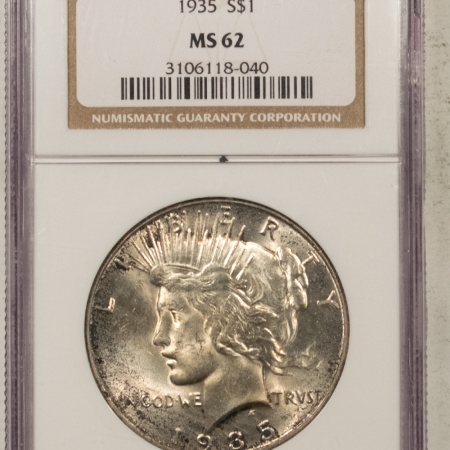U.S. Certified Coins 1935 PEACE DOLLAR – NGC MS-62, ORIGINAL, LUSTROUS