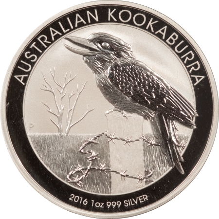 Bullion 2016-P $1 AUSTRALIA KOOKABURRA, 1 OZ .999 SILVER – PCGS MS-70 PERFECT!