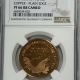 New Certified Coins CUBA 1977 LATON 100 PESOS PATTERN STRUCK GILT BRASS/REEDED EDGE NGC PF65 CAMEO