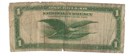 Large Federal Reserve Notes 1918 $1 FEDERAL RESERVE NOTE, FR-721E; ORIGINAL G/VG, SPLITS; WORN BUT INTACT