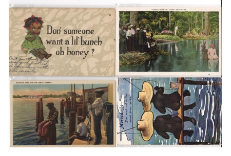 Miscellaneous COLLECTION OF 67 DIFFERENT BLACK POSTCARDS, REAL PHOTOS, GREAT THEMES-1900-20s!