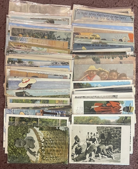 Miscellaneous COLLECTION OF 67 DIFFERENT BLACK POSTCARDS, REAL PHOTOS, GREAT THEMES-1900-20s!