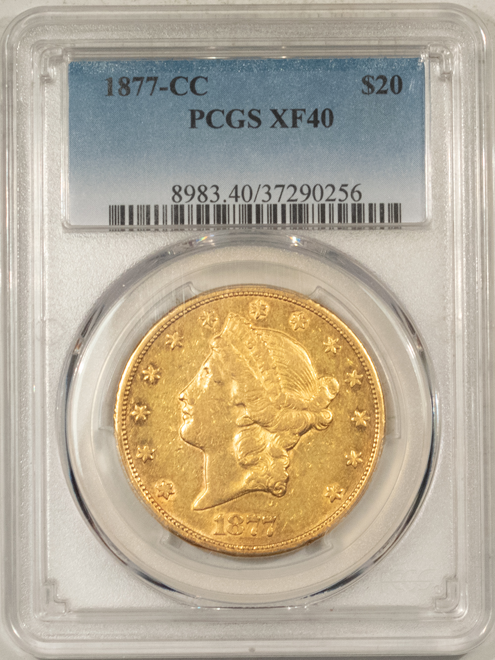 1877-CC $20 LIBERTY GOLD - PCGS XF-40, FLASHY, STRONG DETAIL! TOUGH ...