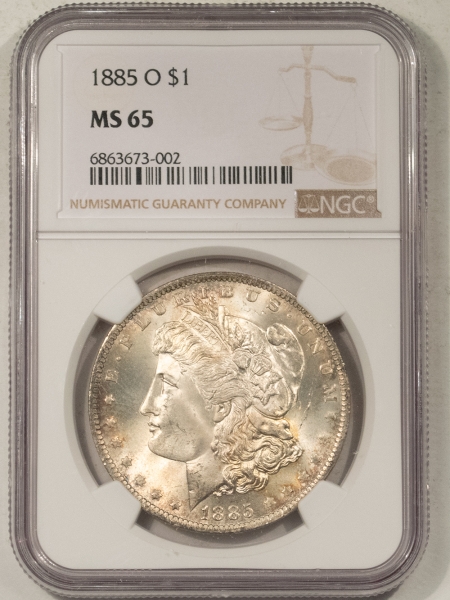 Morgan Dollars 1885-O MORGAN DOLLAR NGC MS-65, PRETTY GEM!