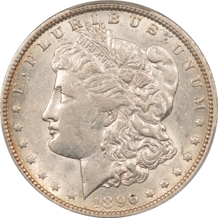 Morgan Dollars 1896-O MORGAN DOLLAR – PCGS AU-53, LUSTROUS!