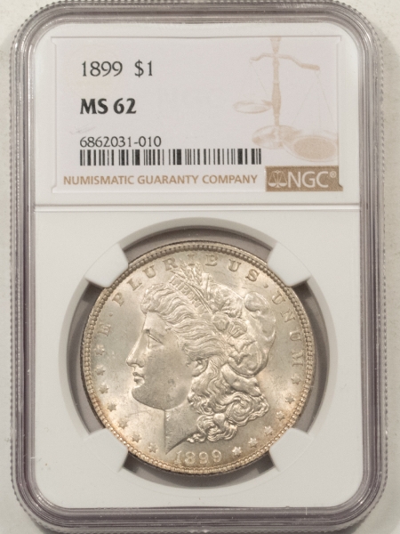 Morgan Dollars 1899 MORGAN DOLLAR NGC MS-62, FRESH & PREMIUM QUALITY!