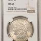 Morgan Dollars 1878 7TF MORGAN DOLLAR – REV OF 78 NGC MS-63, FLASHY & SEMI-PROOFLIKE