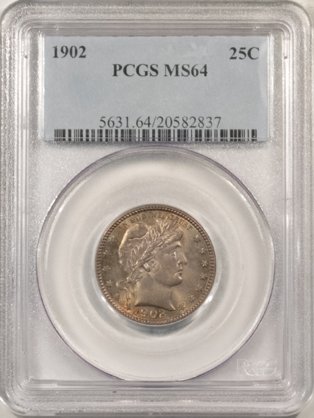 Barber Quarters 1902 BARBER QUARTER – PCGS MS-64, ORIGINAL & PREMIUM QUALITY++!