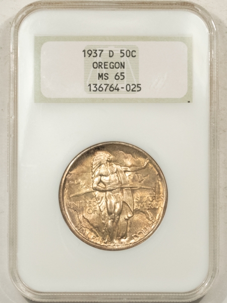 New Certified Coins 1937-D OREGON COMMEMORATIVE HALF DOLLAR – NGC MS-65, FATTIE & PREMIUM QUALITY+!