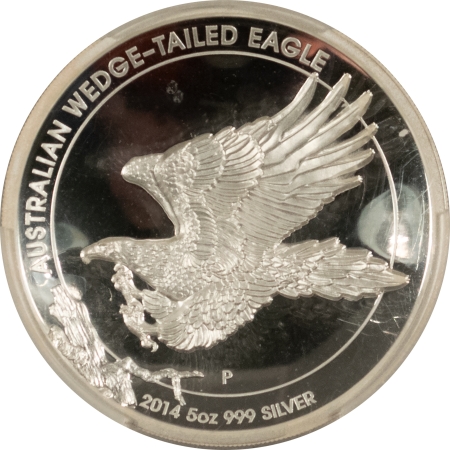 Bullion 2014-P $8 AUSTRALIA HR WEDGE-TAILED EAGLE 5 OZ .999 PCGS PR-70 DCAM MERCANTI