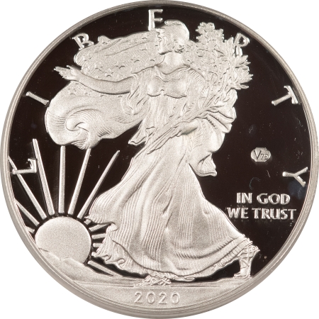 American Silver Eagles 2020-W $1 AMERICAN SILVER EAGLE, 1 OZ, V75 WW2 PRIVY – PCGS PR-70 DCAM MERCANTI!