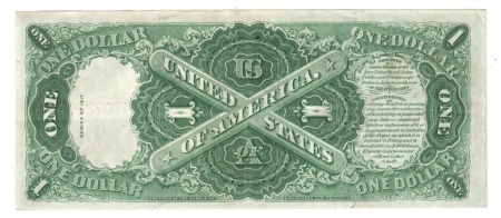 Large U.S. Notes 1917 $1 UNITED STATES NOTE “LEGAL TENDER”, FR-38, CHOICE & HIGH-GRADE; EMBOSSED!