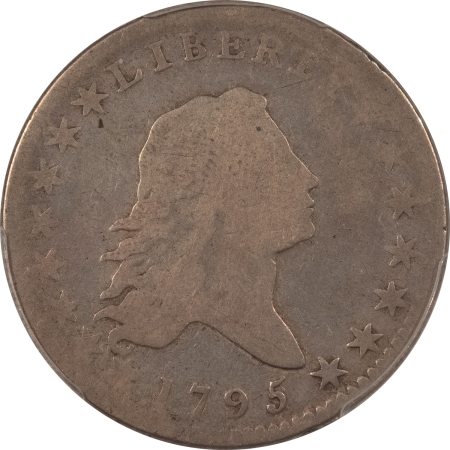 Early Halves 1795 FLOWING HAIR HALF DOLLAR – PCGS G-4, NICE EARLY ISSUE!