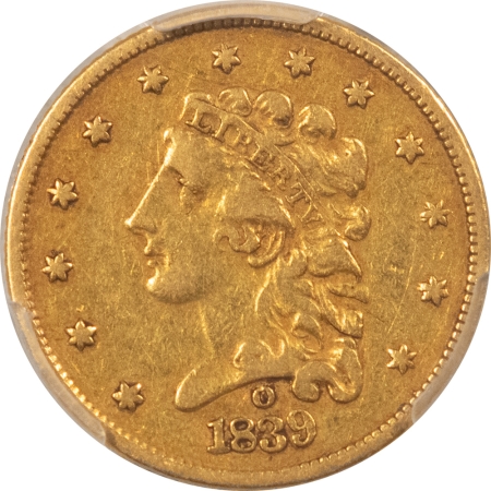 $2.50 1839-O $2.50 CLASSIC HEAD GOLD – PCGS VF-35, TOUGH! GREAT COLOR!