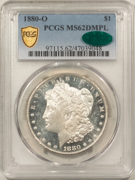 CAC Approved Coins 1880-O MORGAN DOLLAR – PCGS MS-62 DMPL, BLACK/WHITE, AMAZING! CAC APPROVED!