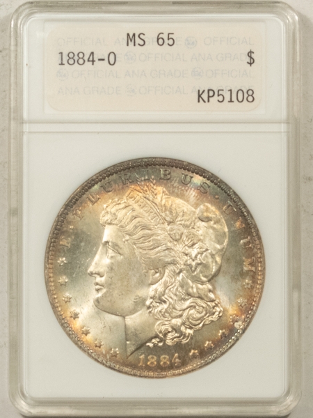 Morgan Dollars 1884-O MORGAN DOLLAR – ANACS MS-65, OLD ANA HOLDER! #KP5108 PREMIUM QUALITY!