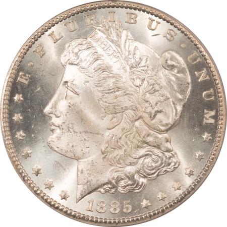 Morgan Dollars 1885-CC MORGAN DOLLAR – PCGS MS-64, WHITE & FROSTY! CARSON CITY!