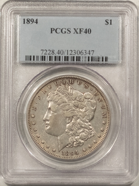 Morgan Dollars 1894 MORGAN DOLLAR – PCGS XF-40, LOW MINTAGE!